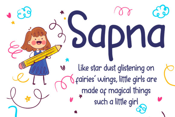 Sapna Font: Cute Handwritten Script for School & Kids Campaigns