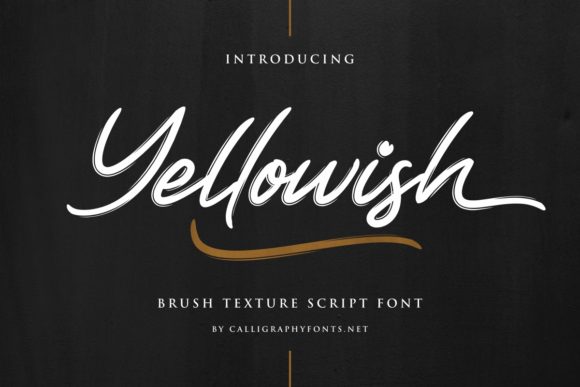 Yellowish Font: Glamorous Handwritten Style